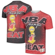 Men's Mitchell \u0026 Ness Red Miami Heat Hardwood Classics 2006 NBA Champions Champ City T-Shirt